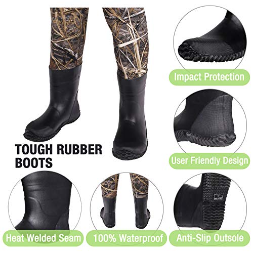 HISEA Kids Neoprene Chest Waders with Insulated Boots