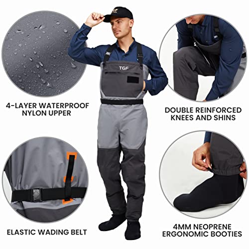 Men's Breathable Chest Fishing Waders with Stockingfoot