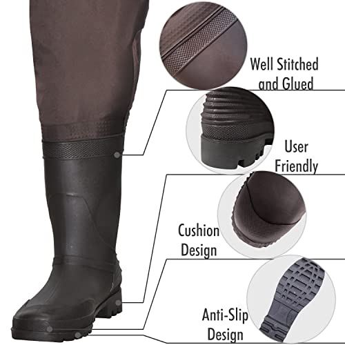 Unisex Lightweight Chest Waders with Boots for Fishing