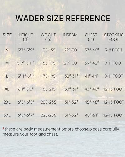 Men's Breathable Chest Fishing Waders with Stockingfoot