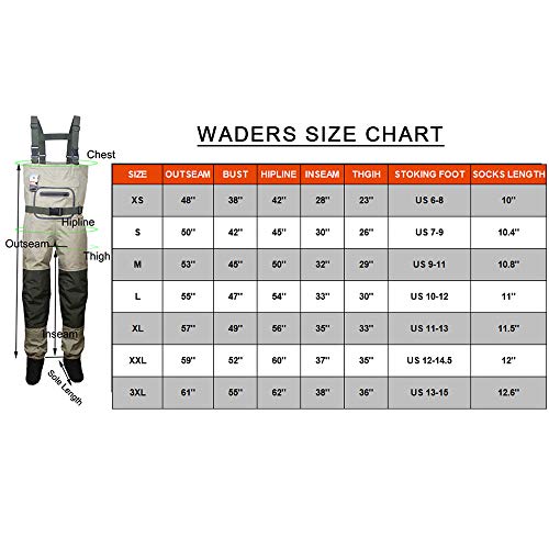 Kylebooker Breathable Stockingfoot Chest Wader - Size Small