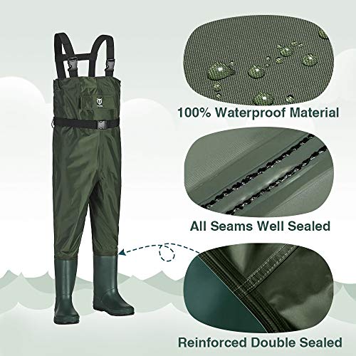 Youth Waterproof Chest Waders with Boot Hanger