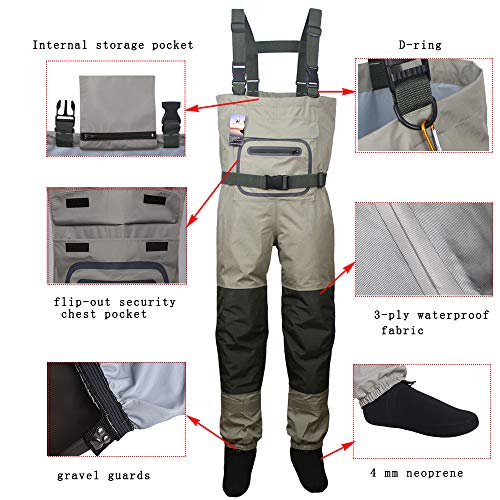Kylebooker Breathable Stockingfoot Chest Wader - Size Small