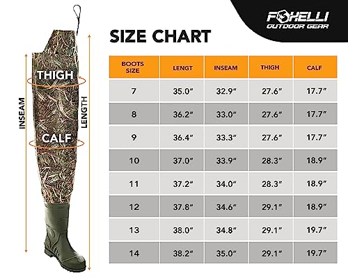Camo Waterproof Hip Waders with Lightweight Boots for Fishing