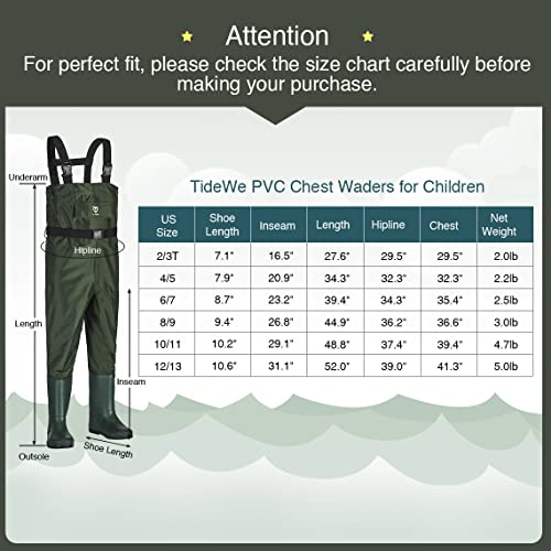Youth Waterproof Chest Waders with Boot Hanger