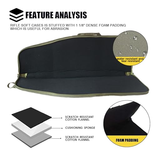 HYKING Tactical Rifle Case with 5 Pouches, 38/42 Inch