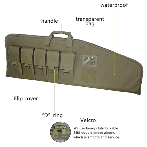 HYKING Tactical Rifle Case with 5 Pouches, 38/42 Inch