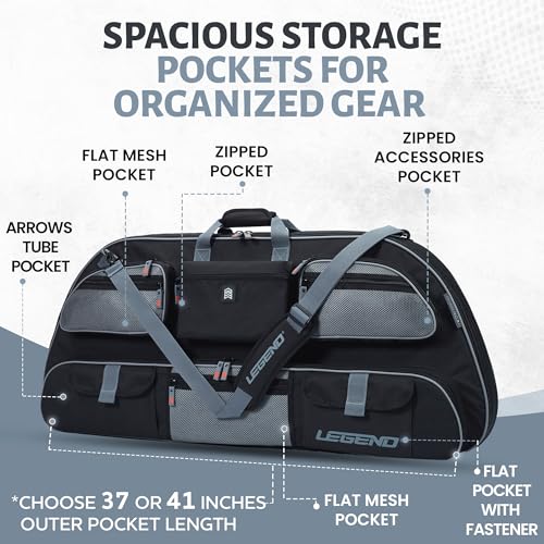 Legend Apollo Travel Compound Bow Case - Lightweight, Spacious, Shock-Absorbing, Arrow Tube Holder