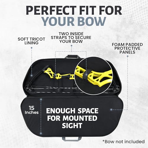 Legend Apollo Travel Compound Bow Case - Lightweight, Spacious, Shock-Absorbing, Arrow Tube Holder