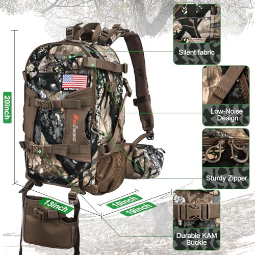 YVLEEN Waterproof Camo Hunting Backpack, Large Capacity Men's