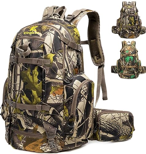 Kioqiear Outdoor Hunting Backpack with Rain Cover Green Camo