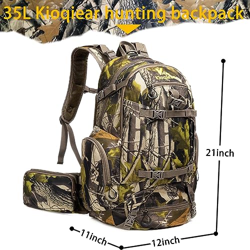 Kioqiear Outdoor Hunting Backpack with Rain Cover Green Camo