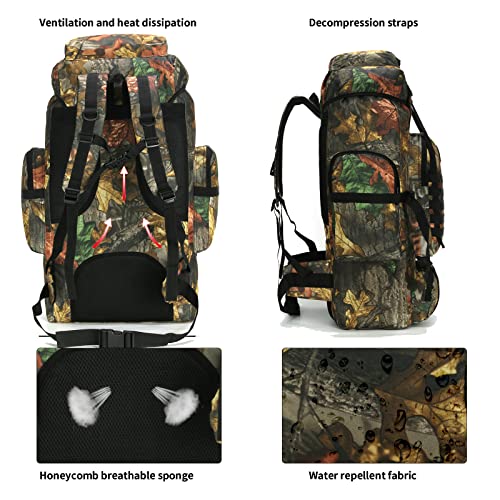 WintMing 70L CamoTabby Backpack for Hunting and Fishing