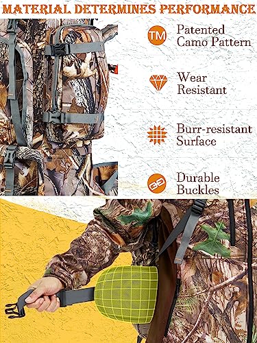 Waterproof Camo Hunting Backpack for Men, 60/80L