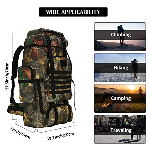 WintMing 70L CamoTabby Backpack for Hunting and Fishing