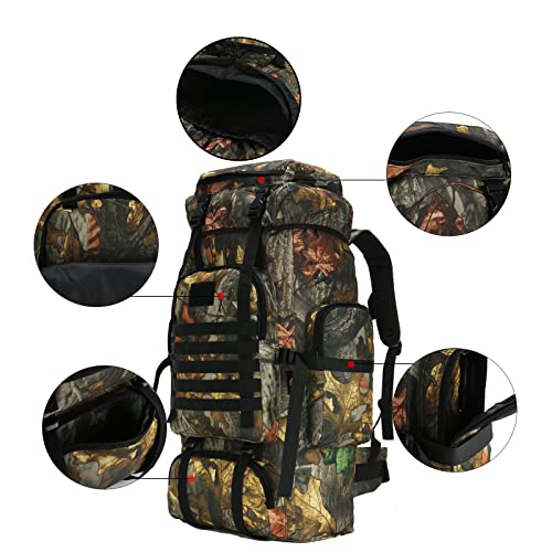 WintMing 70L CamoTabby Backpack for Hunting and Fishing