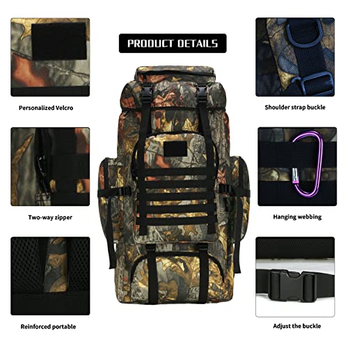 WintMing 70L CamoTabby Backpack for Hunting and Fishing