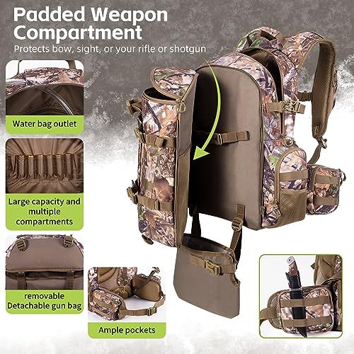 BLISSWILL Large Hunting Backpack with Weapon Compartment