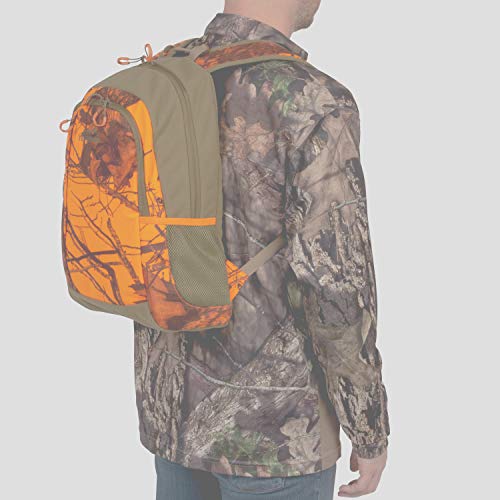 Orange Camo Daypack for Hunting, Fishing, Camping- 22.1L