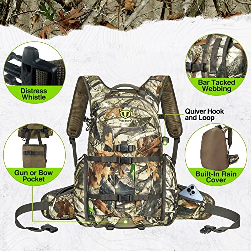 TIDEWE Waterproof Camo Hunting Backpack, Large Capacity Day Pack