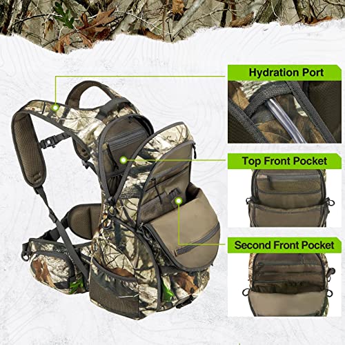 TIDEWE Waterproof Camo Hunting Backpack, Large Capacity Day Pack