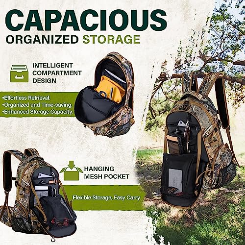600D Waterproof Hunting Backpack with Bow Holder, 30L
