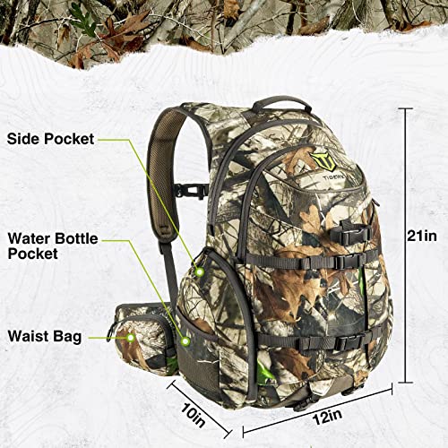 TIDEWE Waterproof Camo Hunting Backpack, Large Capacity Day Pack