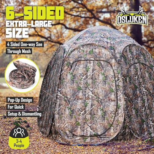 Portable Pop-up Hunting Blind for 4 People, Camouflage