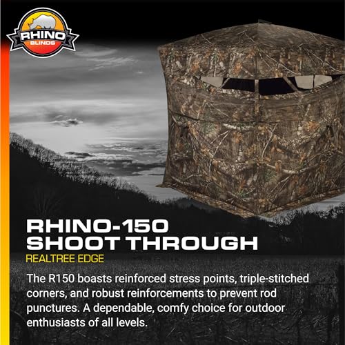 RHINO R150-RTE 3 Person Hunting Blind, Realtree Edge