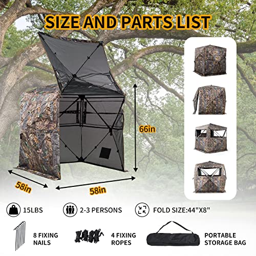 Portable 270/360 Degree See Through Ground Hunting Blind