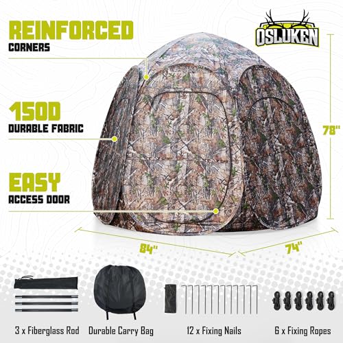 Portable Pop-up Hunting Blind for 4 People, Camouflage