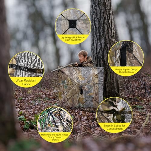 WTVIDAS Pop Up Ground Blind, ideal for hunting