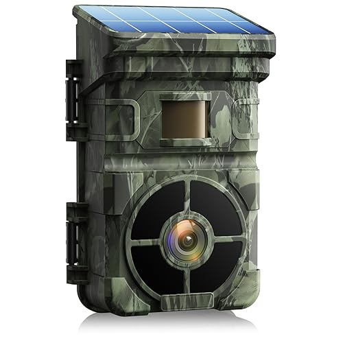 24MP Solar Trail Camera, Rechargeable, Night Vision