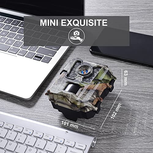 WOSPORTS Mini Trail Camera: 24MP HD Hunting Cam