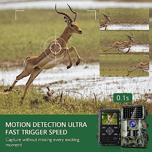 58MP Trail Camera with Huge HD Screen & Night Vision