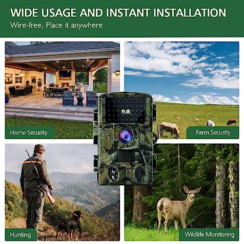 58MP Trail Camera with Huge HD Screen & Night Vision
