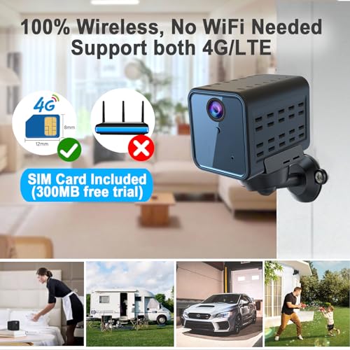 Cellular Security Camera with SIM Card, Radar Motion Sensor