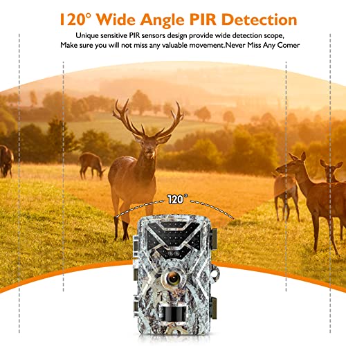 30MP 2K Trail Camera with Motion Sensor Wildlife Monitoring