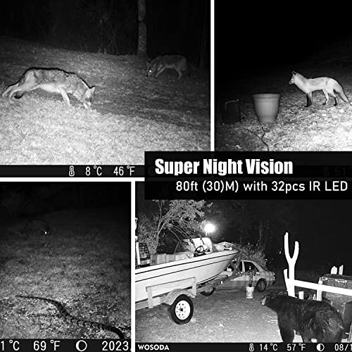 WOSODA 30MP 1920P Trail Camera with Night Vision