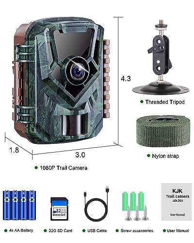 36MP Trail Cam with Night Vision, Motion Activated