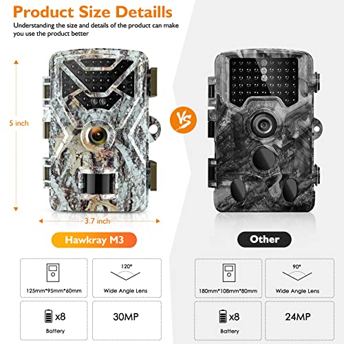 30MP 2K Trail Camera with Motion Sensor Wildlife Monitoring