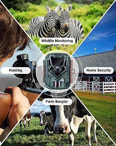 36MP Trail Cam with Night Vision, Motion Activated