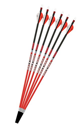 Carbon Express Maxima RED Fletched Carbon Arrows, 350 Spine