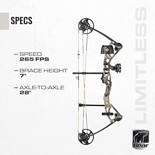 Bear Archery Dual Cam Compound Bow with Accessories- God's Country