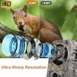 XJwecavi Trail Camera 32MP Night Vision HD