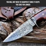 Patented Damascus 10" Hunting Knife - Skinning, Camping
