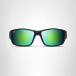 Maui Jim Men's Polarized Sunglasses, Black/Green Grey (Large)