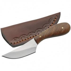 Slim Skinner Patch Hunting Knife with Leather Sheath