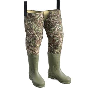 Camo Waterproof Hip Waders with Lightweight Boots for Fishing