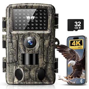WiFi Trail Camera, 4k 60MP Game Camera with Night Vision